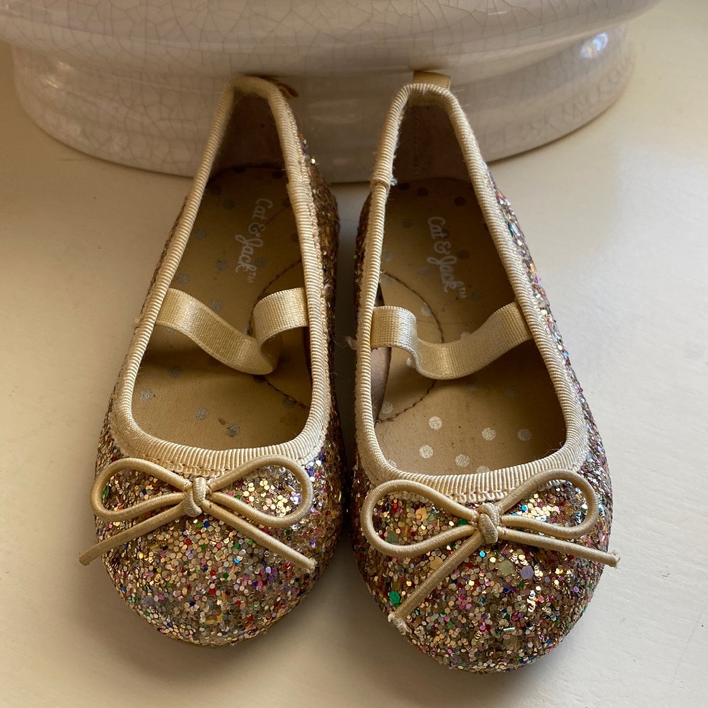 Toddler Glitter Cat & Jack Ballet Flats Size 5